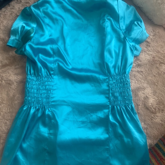 Beautiful blue silk blouse - Picture 2 of 2